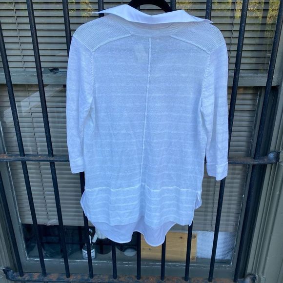 TYLER BOE STRIPED TWOFER SWEATER STRAW Size Small, MSRP $152 - Picture 8 of 10